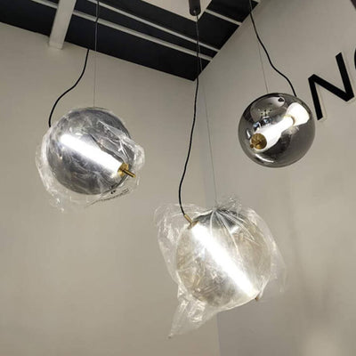 Postmodern Clear Globe Glass 1-Light LED Pendant Light