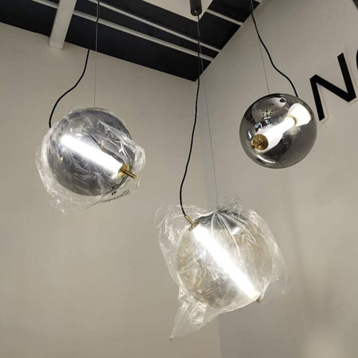 Postmodern Clear Globe Glass 1-Light LED Pendant Light
