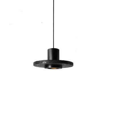 Lava Stone 1-Light Adjustable Length Cylinder  Round Base Pendant Light