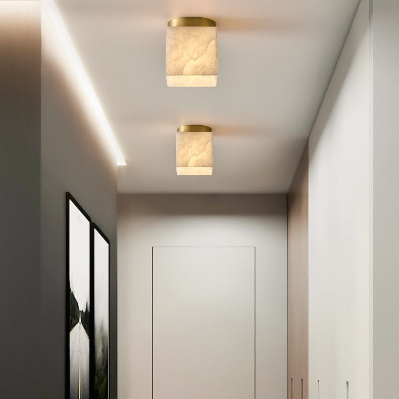 Modern Cube 1-Light Semi-Flush Mount Lighting