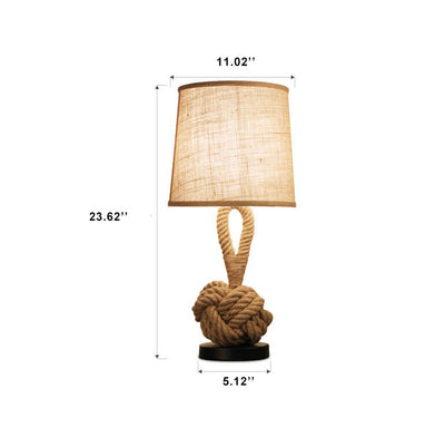 Vintage Fabric Twine Knot 1-Light Table Lamps
