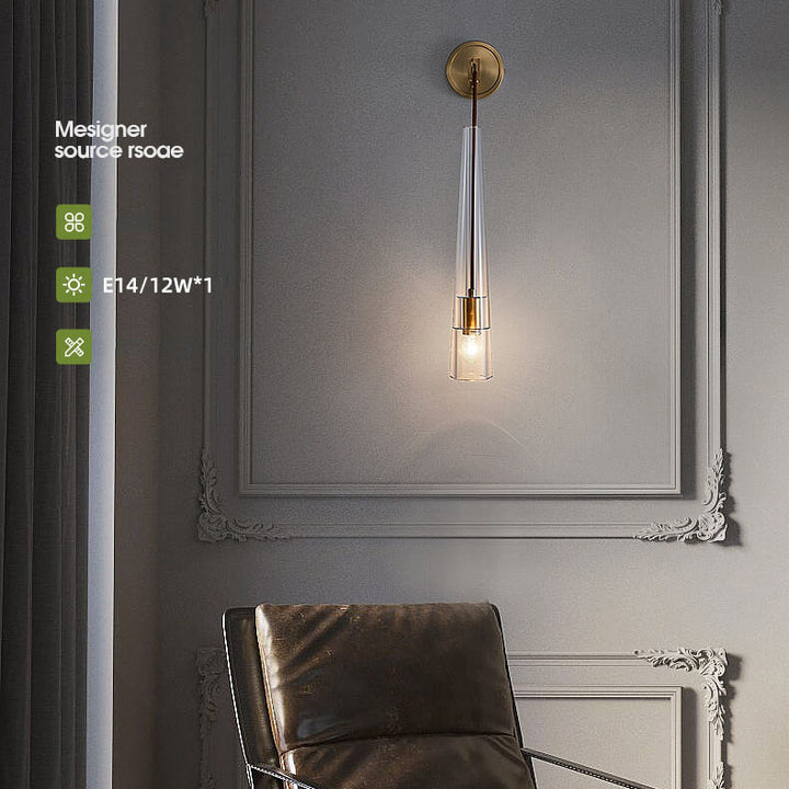 Lampe Applique Moderne en Cristal 1 Lumière en Forme de Batte de Baseball 