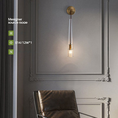 Modern Crystal 1-Light Baseball Bat Sconce Lamp