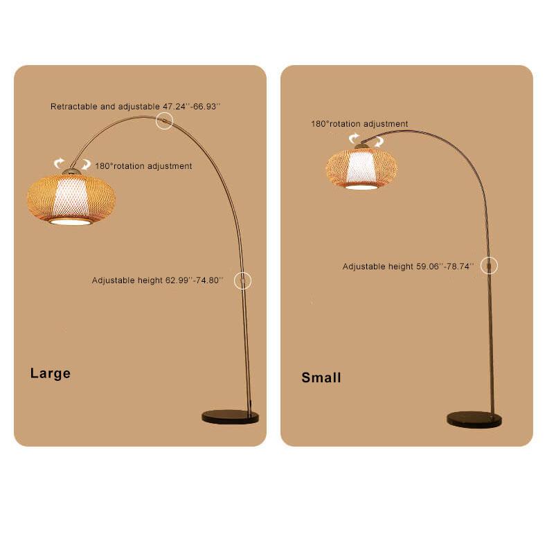 Bamboo Weaving 1-Licht Angelrute LED-Stehlampen 