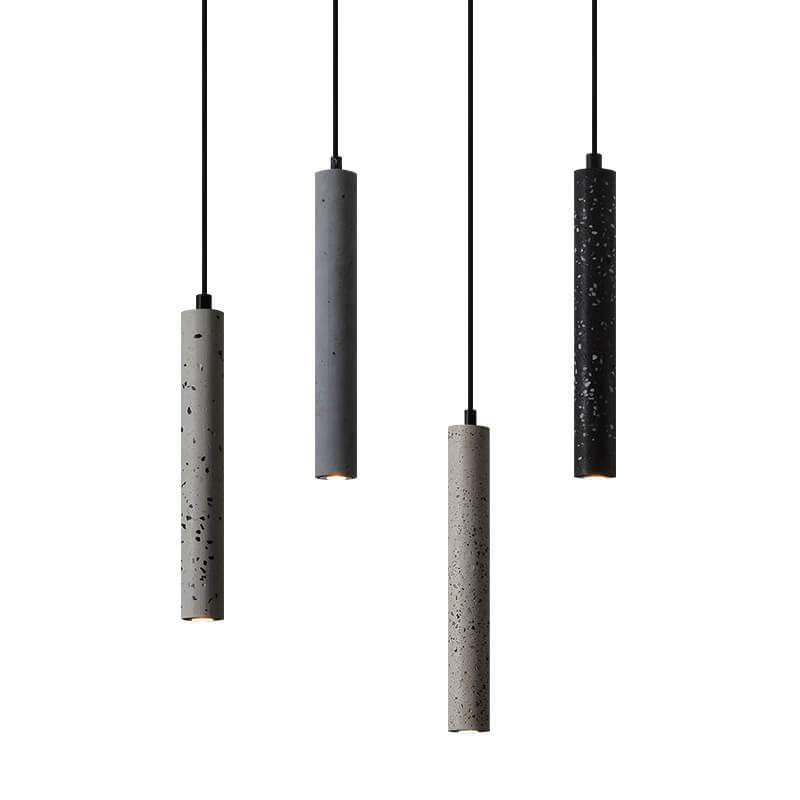 Lámpara colgante LED de tira larga de cemento multicolor retro 