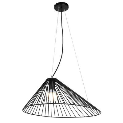 Nordic Black Metal 1-Light Wire Hat Shade Pendant Light