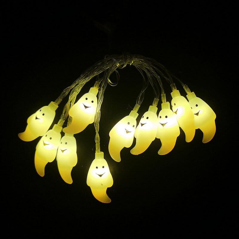 Halloween Ghost LED Fairy Lighting White Battery Solar Powered String Light