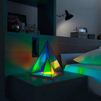 Magischer Würfel Box Dreieck Acryl Farbe LED Tischlampe 
