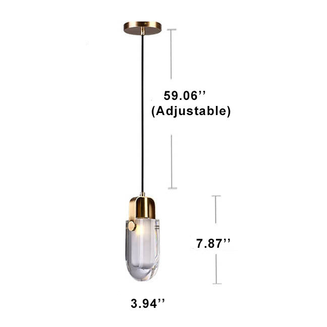 Lustre à LED moderne à 1 lumière en cristal en forme de baril 