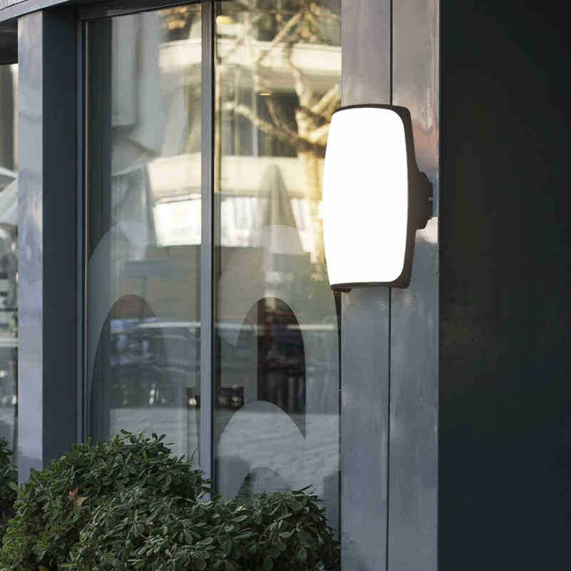 Lámpara de Aplique de Pared Exterior LED con Pantalla Curva Acrílica Impermeable 