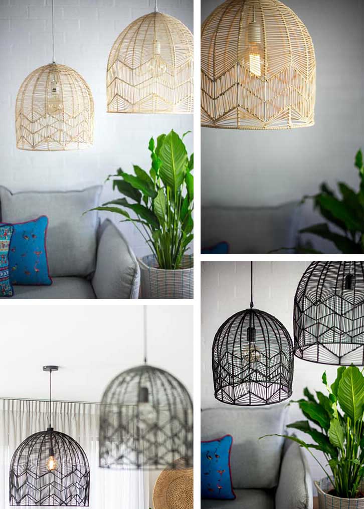 Rattan Weaving Dome 1-Licht japanische Element-Pendelleuchte 