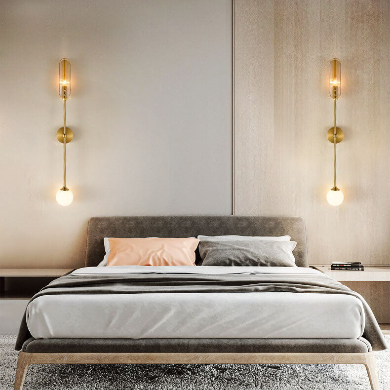 Modern Glass Ball 2-Light Sconce Lamp