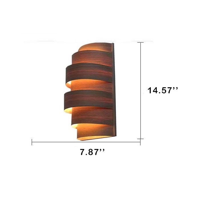 Vintage Wood Veneer 1-Light Wall Sconce Lamp