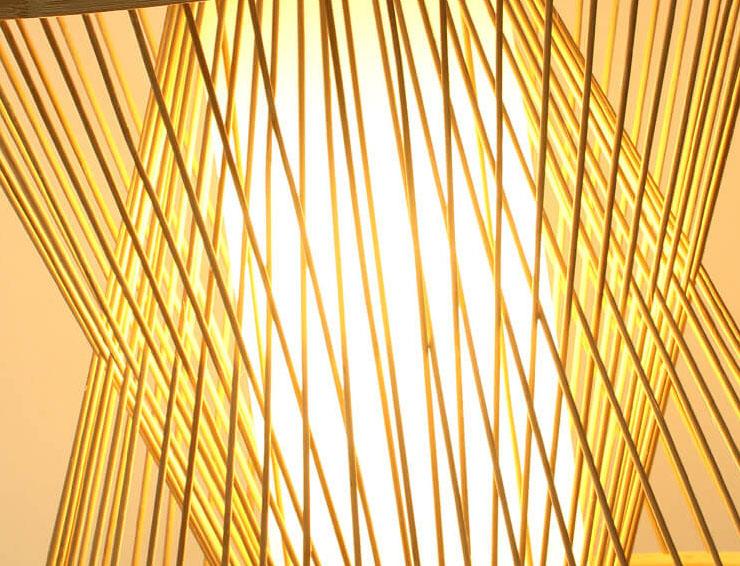Bamboo Weaving Geometry Hourglass Shade 1-Light  Pendant Light