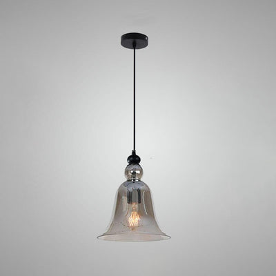 Industrial Glass 1-Light Bell Pendant Light