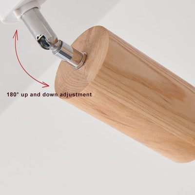 Nordic Wooden Track Lighting 1/5- Light LED Flush Mount Ceiling Light