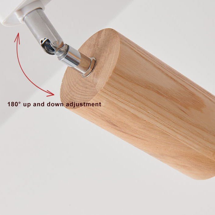 Nordic Wooden Track Lighting 1/5- Light LED Flush Mount Ceiling Light