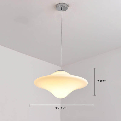 Modern Glass Flying Saucer 1-Light Pendant Light