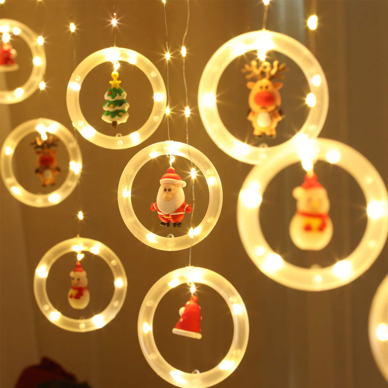 Décoration suspendue de poupée de cercle de noël, guirlande lumineuse USB à 10 LED 