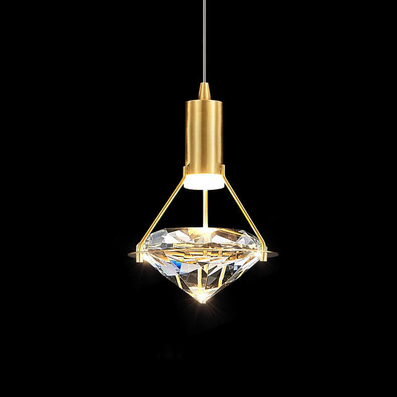 ضوء قلادة LED الكريستال الماسي الحديث 