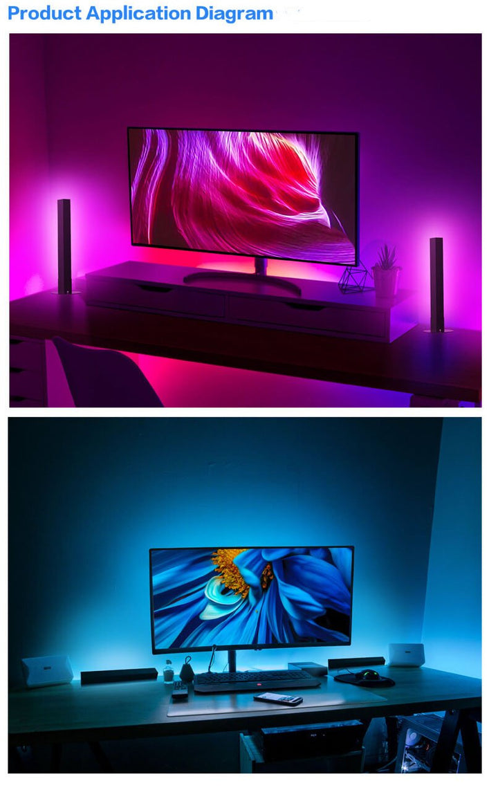 Lampe de table créative à 1 lumière LED RVB à longue bande 