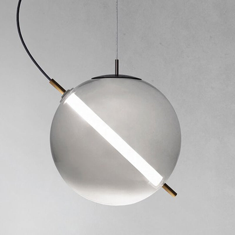Postmodern Clear Globe Glass 1-Light LED Pendant Light