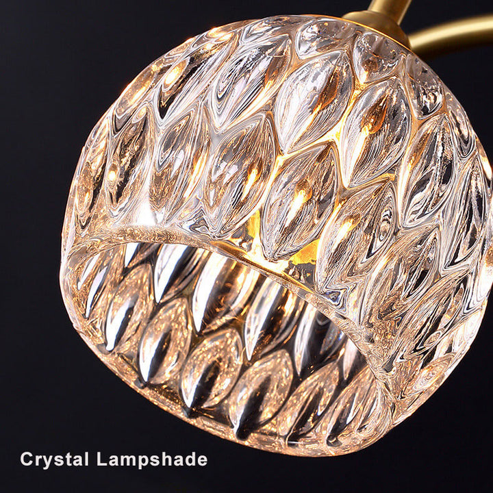 Éclairage semi-encastré à 5 lumières en cristal 