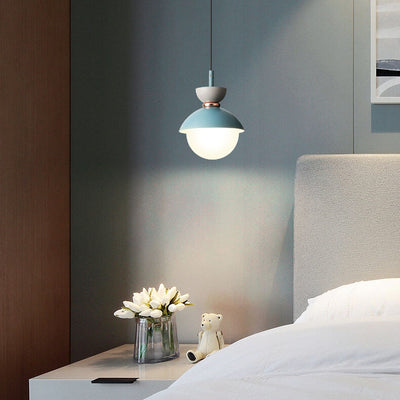 Modern Macaron Metal 1-Light Globe Pendant Light