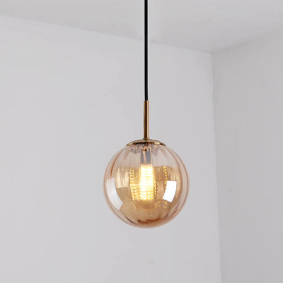 Modern Colored Water Glass Orb 1-Light Pendant Light