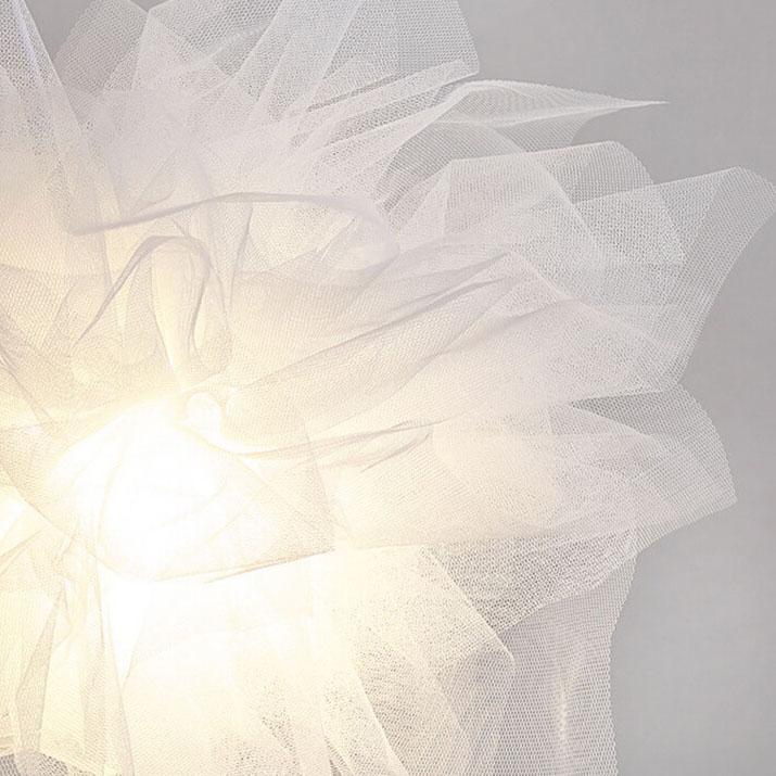 Nordic Tulle Fabric 1-Light Flower Shaped Pendant Light