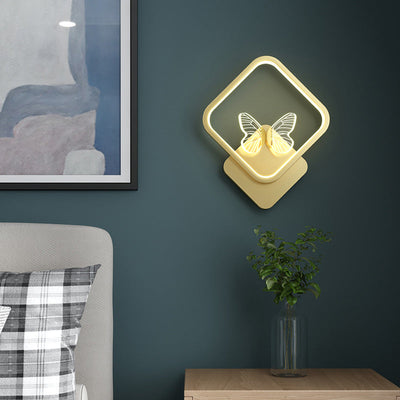 Modern Nordic Iron Creative Butterfly LED Wall Sconce Lamp For Bedroom