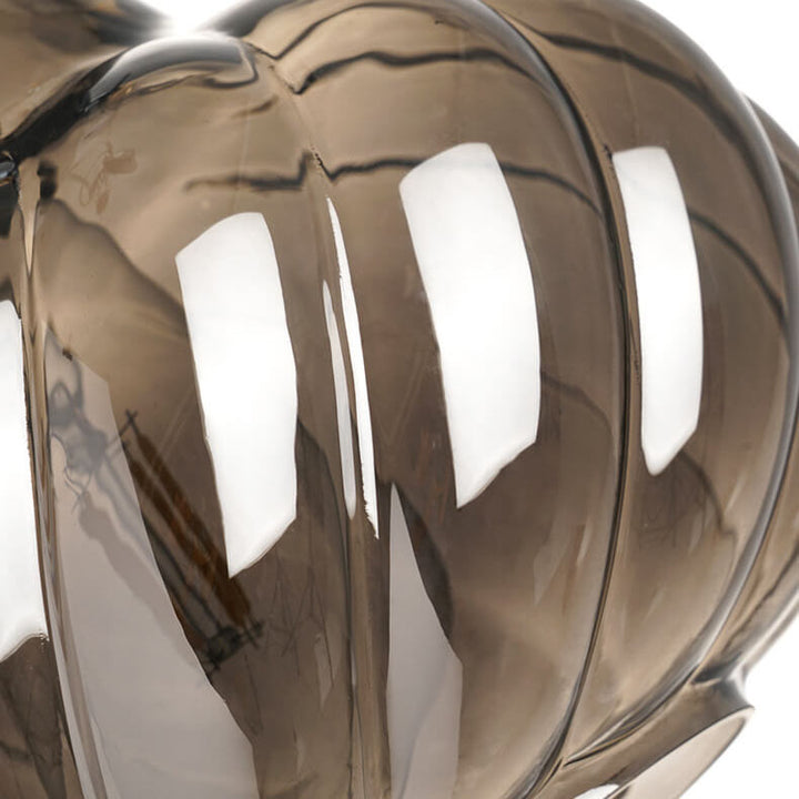 Moderne Pendelleuchte mit Kürbis-Glas-Schirm und 1 Licht 