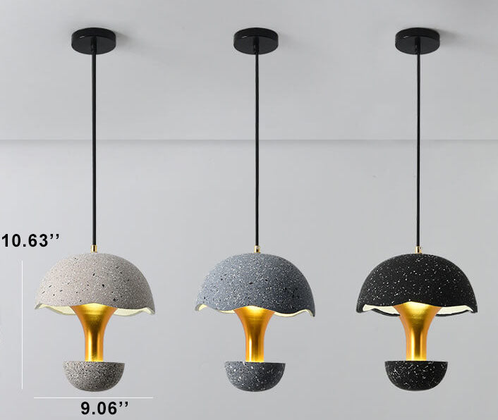 Industrielle Zement 1-Licht Pilzförmige Globus LED Pendelleuchte 