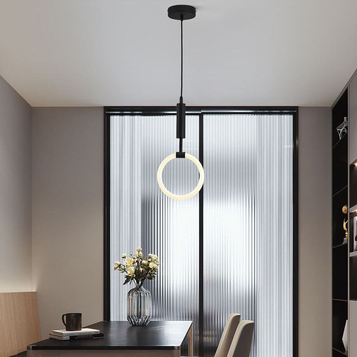 Modern Circle Ring 1-Light LED Pendant Light