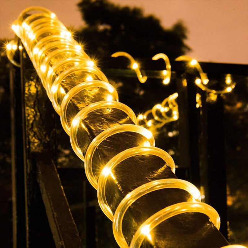 LED Solar String Fairy Lights Waterproof Copper Wire Outdoor Tube Fairy Lights