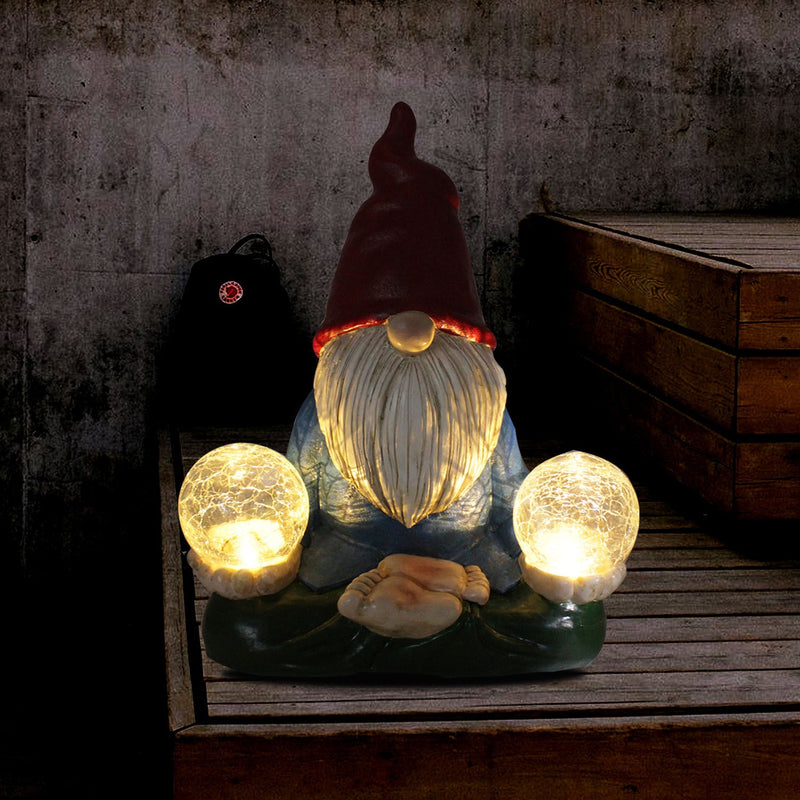 Solar Resin Dwarf Elf Outdoor LED Decorative Garden Light