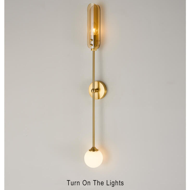 Modern Glass Ball 2-Light Sconce Lamp