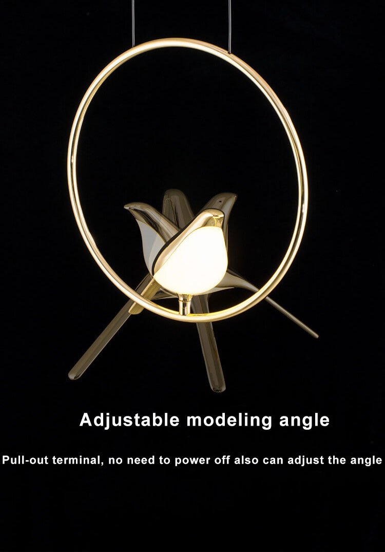 Nordic Creative Bird Shaped Acrylic LED 1/3/6 Light Chandelier