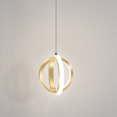 Minimalist Double Round Shape Metal 1-Light LED Pendant Light