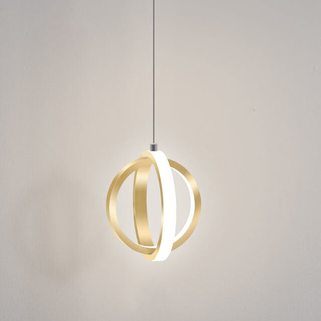 Minimalist Double Round Shape Metal 1-Light LED Pendant Light