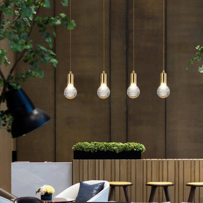 Modern Minimalist Textured Glass 1-Light Pendant Light
