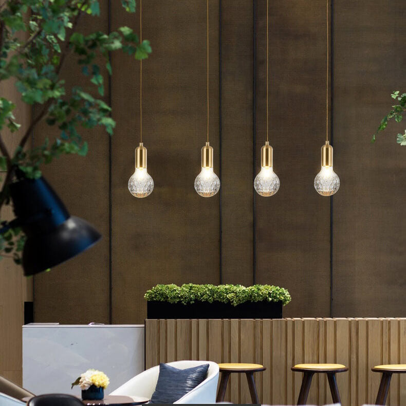 Modern Minimalist Textured Glass 1-Light Pendant Light