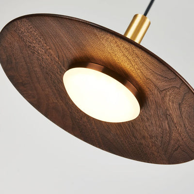 Modern Black Walnut LED Pendant Light