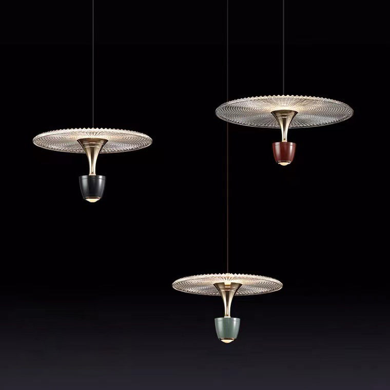 Moderne Luxus-Disc-Elektroplattierte Aluminium-LED-Pendelleuchte 