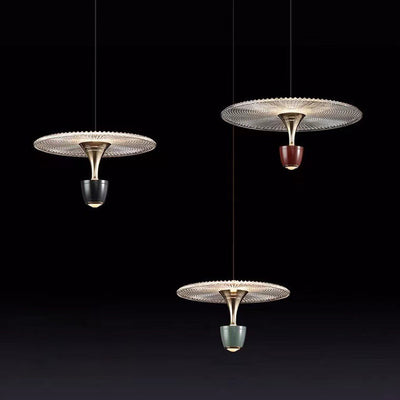 Modern Luxury Disc Electroplated Aluminum LED Pendant Light