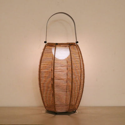 Bamboo Weaving Globe 1-Light Outdoor Solar Energy LED Floor Lamps