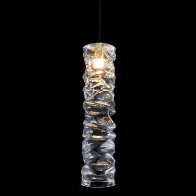 Modern Wrinkled Glass Long Stripes 1-Light LED Pendant Light