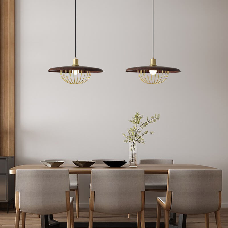 Modern 1-Light Japanese Elements Pendant Light