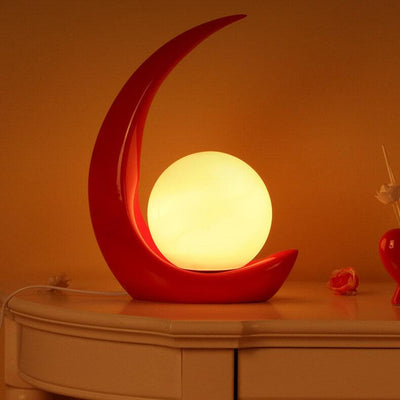 Creative Crescent Night Resin 1-Licht-Tischlampen 