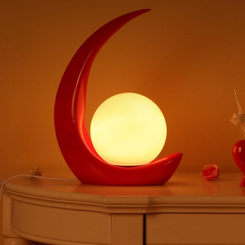 Creative Crescent Night Resin 1-Light Table Lamps